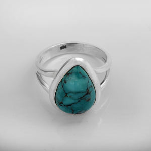 Anillo Vermeil de Eternidad de Plata Esterlina 925 Sólida, Joyería de Moda India Chapada en Rodio, Azul Cielo, Turquesa, para Bodas - Product Image 3