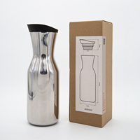 Bouilloire à eau froide légère en acier inoxydable 304 avec couvercle en silicone, 1,0 L et 1,2 L max, design moderne de luxe, argentée, élégante et pratique