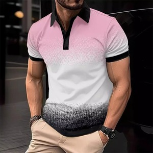 Nouveau t-shirt polo respirant imprimé par sublimation personnaliser la conception en gros polos pour hommes 100% polos en coton biologique - Product Image 1