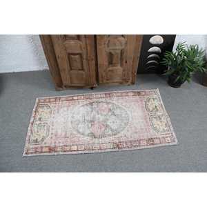 2.1x4.2 ft Vintage Turkish Rug, Small Rug, <b>Red</b> <b>Wool</b> Rug - Product Image 3