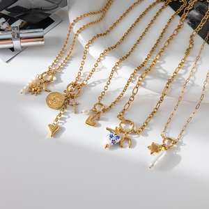 <span class=keywords><strong>Collier</strong></span> pendentif en acier inoxydable plaqué <span class=keywords><strong>or</strong></span> 18 carats avec <span class=keywords><strong>perle</strong></span> d'eau douce et zircon blanc, fermoir marin J&D - Product Image 2