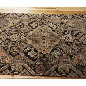 พรมตุรกีขนาด 4.1x6.4 ฟุต สีน้ำตาลดำ พรมขนสัตว์โมร็อกโกวินเทจ - Product Image 3