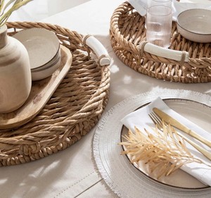 Plateau de service en jacinthe d'eau naturelle conçu pour stocker les aliments fabriqué au Vietnam - Product Image 2