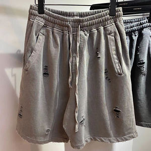 Shorts en jean délavé unisexe style vintage streetwear décontracté pour l'été, personnalisable avec logo OEM - Product Image 3