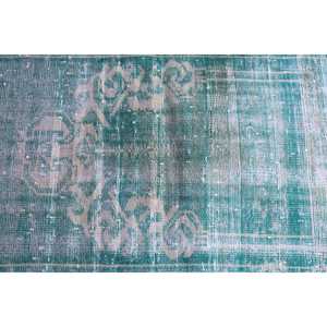 Petit tapis turc 2,2x4,1 pieds, tapis en laine camouflage vert vintage - Product Image 4