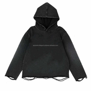 Acid Wash Hoodie 100%Cotton Pullover Kangaroo Pocket Men's Hoodies & Sweatshirts Custom Printing and Embroidery <b>Vintage</b> <b>Sweater</b> - Product Image 6