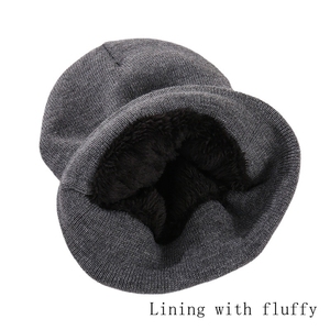 หมวกบีนนี่อะคริลิคถักให้ความอบอุ่นเปล่าใส่โลโก้ได้ตามต้องการสำหรับฤดูหนาว - Product Image 3