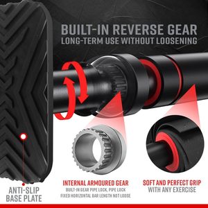 Kéo lên & Cằm lên Thanh Cho Cửa Có Thể Điều Chỉnh Chiều Rộng Xách Tay Thép Không Gỉ Không Có Khoan Thiết Kế Khóa An Toàn Cho Sức Mạnh Đào Tạo - Product Image 5