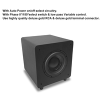 Subwoofer activo de alta fidelidad SUB 12 de hasta 500 vatios, graves grandes en Diseño compacto Configuración fácil con sistemas de cine en casa