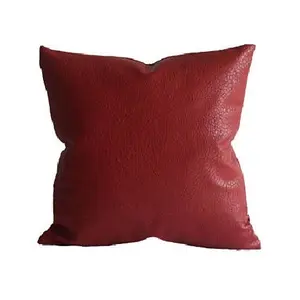 लाल कृत्रिम चमड़ा पीयू तकिया केस नरम त्वचा स्क्वायर थ्रो तकिया कवर घर की सजावट के लिए कस्टम आकार कुशन कवर थोक