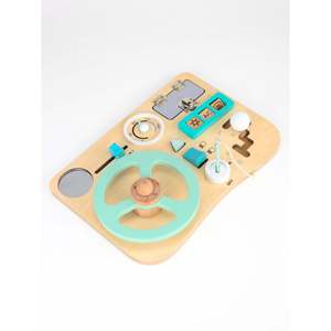 Tablero de Actividades Montessori para Niños, Juguete de Volante de Madera - Product Image 1