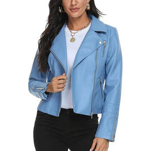 Chaqueta de cuero de mujer de diseño OEM personalizado de MOQ bajo para la venta Precio razonable Chaqueta de cuero de mujer de secado rápido - Product Image 1