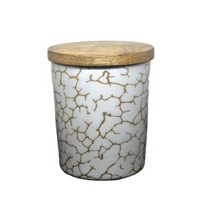 Pots de bougie imprimés, récipient de luxe en verre, verres imprimés, bleu ciel, lignes dorées, meilleur vente, pièces - Product Image 1