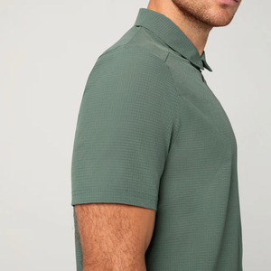 Poliéster/algodón de alta calidad personalizado para hombres para camisas Color sólido personalizado logotipo personalizado servicio OEM Casual gimnasio de punto - Product Image 3