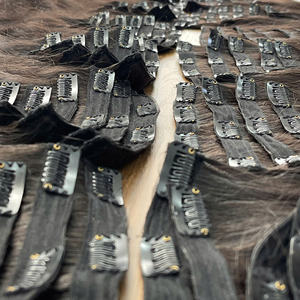 Clip dans les extensions de cheveux naturels droits naturels ondulés naturels Remy vierge cheveux humains prix de gros stock expédition rapide - Product Image 5