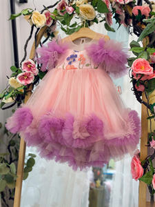 Vestidos de Cumpleaños para Niñas de Un Año, Diseño Halter, Múltiples Capas Flotantes, Decoración con Cuentas Ecológicas, OEM/ODM, Superventas - Product Image 5