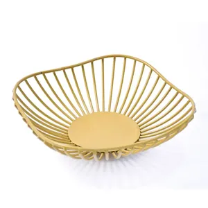 Modern Geometric Eco-Friendly Home Storage Fruit Basket Metal Wire Wrought Iron Kitchen Use Popular Simple Household <b>Accessories</b> - Product Image 2