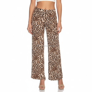 Pantalones Palazzo de Invierno para Mujer Cheetah, de Secado Rápido, Ligeros, Transpirables, con Cierre de Cordón, Pierna Ancha - Product Image 1