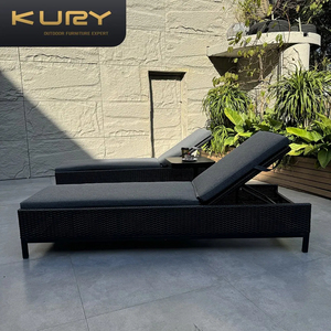 定制全天候现代户外家具度假村柳条沙滩椅日光浴床藤制躺椅 - Product Image 2