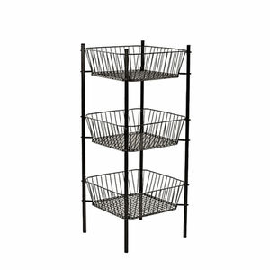 Top Selling Metal Wire Fruit <b>Basket</b> Decorative Black Finished Rectangle Tabletop Decorative <b>Storage</b> <b>Basket</b> With Handle - Product Image 1