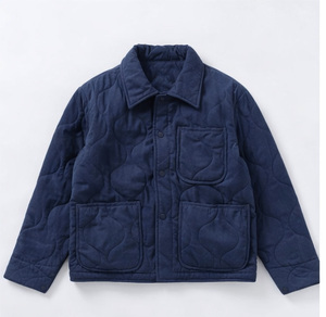 Veste pour homme, bleu marine, matelassée, légère, isolée, doudoune, veste décontractée pour l'hiver et l'automne, vêtements de travail, veste à boutons-pression pour l'extérieur - Product Image 1