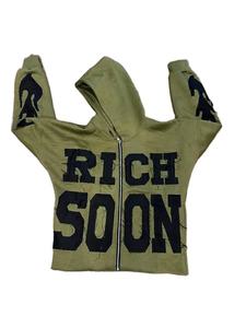 Personalizado Rich Soon Logo algodón sudaderas con capucha de gran tamaño de los hombres de alta calidad al por mayor transpirable Y2K Sudadera con capucha para el invierno Casual con capucha - Product Image 4