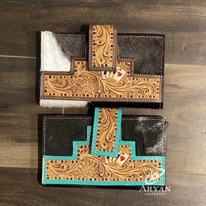 2025 diseñador de lujo tarjeta dinero cuero mecanizado a mano cartera larga cuero de vaca genuino Vintage señoras moda mujer embrague - Product Image 1