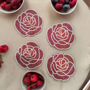 MD HANDICRAFTS Multi Color en forma de flor hecho a mano de alta calidad con cuentas posavasos de té diseño personalizable para Home Bar inauguración de la casa - Product Image 5