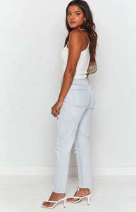 Jeans Ajustados Desgastados para Mujer con Logotipo Personalizado al por Mayor, Cintura Alta, Secado Rápido, Transpirables, OEM - Product Image 2