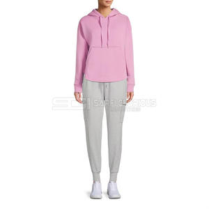 Sudadera de Algodón con Cuello Alto, Lisa, con Forro Polar y Logotipo Bordado Personalizado al por Mayor para Mujer - Product Image 5