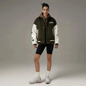 Blazer Hi Hop pour hommes, manteau, veste de baseball lavée brodée pour hommes, veste d'université tissée sur pied, veste OEM, vente en gros de logo personnalisé - Product Image 4