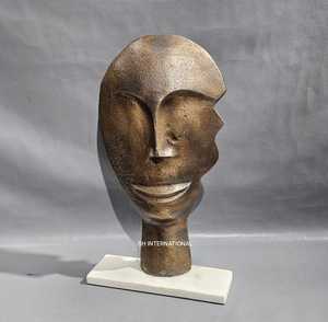 Statue abstraite en aluminium moderne faite à la main ornement de bureau créatif Sculpture de visage humain Art artisanat pour les mariages décor à la maison - Product Image 2