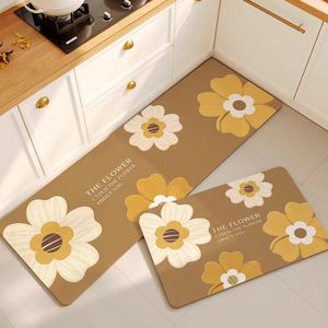 Juego de Alfombrillas de Cocina Modernas con Diseño Floral, Antiderrames y de Secado Rápido, Fabricadas en PVC y Tela de Poliéster con Respaldo de Goma Acolchado Antideslizante - Product Image 3