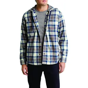 Winter thickened warm lining velvet men's custom plaid color flannel shirt jacket