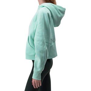 Sweat-shirt à capuche surdimensionné pour femme avec logo personnalisé, poids lourd, demi-zip, haut court, raglan, en molleton de coton, avec badge, doublé, pull d'hiver - Product Image 3