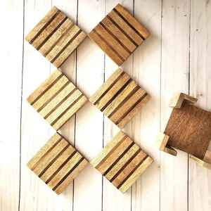 Posavasos de Madera Hechos a Mano con Forma Única, Posavasos Ecológicos Reutilizables para Mesa, Calidad de Exportación - Product Image 3