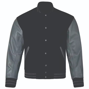OEM Unisex Varsity Jacket Uniforme de los hombres con mangas de cuero Fleece Body Wool CollegeBaseballjacket para los hombres DDP Envío - Product Image 5