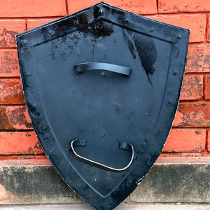 Escudo de guerrero vikingo medieval-Lothbrok Auténtico redondo vikingo desgastado con forma de León - Product Image 4