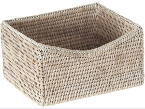 Panier de rangement multifonctionnel en rotin blanc et noir naturel fait à la main par Sisu Handicraft, écologique et sans danger pour les aliments - Product Image 3