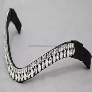 Bracelet en cuir véritable professionnel Premium, 15mm, avec 3 rangées, chaîne décorative en cristal et en métal - Product Image 6