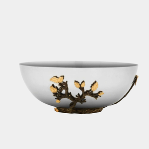 Bol de service finition en métal argenté de haute qualité avec saladier à la feuille d'or Décoration de maison et fêtes exclusives faites à la main - Product Image 1