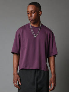 Camiseta personalizada de lujo de peso pesado para hombre, ropa de calle de gran tamaño con hombros caídos de 260gsm, ropa de calle holgada de algodón 100% - Product Image 2