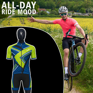 Ensemble de maillots de cyclisme respirants, nouveau design, séchage rapide, manches courtes, cuissard rembourré, uniforme de cyclisme en gros, maillot de cyclisme pour hommes - Product Image 5
