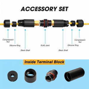 IP68 không thấm nước RJ45 Coupler CAT5E che chắn Ethernet mạng cáp Extender nối M16 ngoài trời Lan Joiner Adapter - Product Image 3