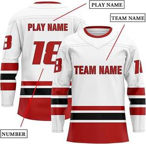 ชุดเสื้อกีฬาฮ็อกกี้น้ำแข็งระเหิดแบบกำหนดเอง2025ชุดเสื้อผ้าสำหรับสโมสรทีมมืออาชีพแบบเย็บตะเข็บผ้าทวิล - Product Image 3