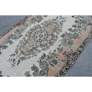Oriental Beige Marron 5.4X9.4 pieds Grande Surface Vintage Tapis Turc Laine Latex Rectangulaire Abstrait Patchwork Halls pour Couloir - Product Image 5