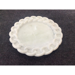 Bol à volants en marbre élégant fait à la main Design de luxe avec un attrait intemporel Artisanat sculpté unique pour la décoration de la maison de fête - Product Image 1