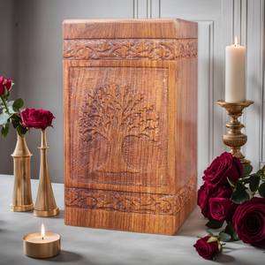 Urnes en bois pour cendres humaines Urne funéraire Arbre de vie Cendres adultes Urne personnalisée - Product Image 3