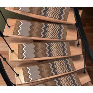 Alfombra Marrón Estampada, Diseño Kilim Moderno, Decoración para Escaleras, Personalizada, Antideslizante, Goblen - Product Image 1