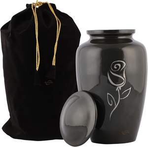 Carved Rose Adult Cremation Urns for Human <b>Ashes</b> with Beautiful Velvet Bag for <b>Dog</b> <b>Ashes</b> Funeral Burial Memorial Custom Size urn - Product Image 2